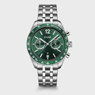 Picture of Reloj Cluse Aravis Dual Timer Acero, Verde, Color Plata