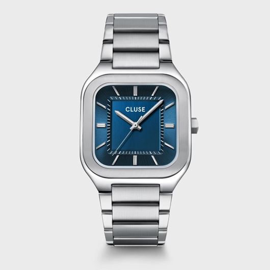 Foto de Reloj Cluse Quadrus Acero, Color Azul, Plata
