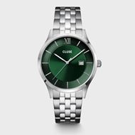 Foto de Reloj Cluse Aravis de 3 manecillas en acero, color verde y plateado.