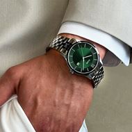 Foto de Reloj Cluse Aravis de 3 manecillas en acero, color verde y plateado.