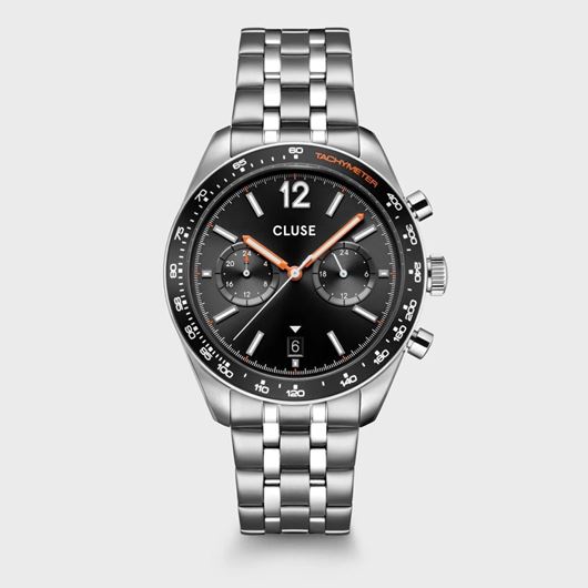 Foto de Reloj Cluse Aravis Dual Timer Acero, Negro, Color Plata