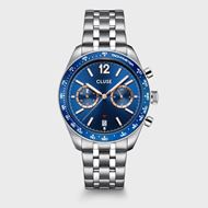 Picture of Reloj Cluse Aravis Dual Timer Acero, Azul, Color Plata