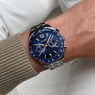 Picture of Reloj Cluse Aravis Dual Timer Acero, Azul, Color Plata