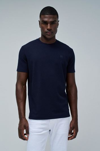 Foto de Camiseta con Textura Regular Fit Color Azul Marino