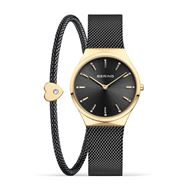 Foto de Set Reloj Bering Classic 31mm esfera negra tornasolada y pulsera corazón