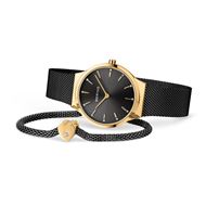 Foto de Set Reloj Bering Classic 31mm esfera negra tornasolada y pulsera corazón