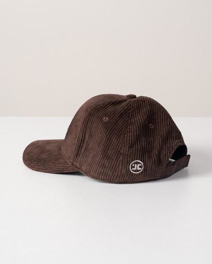 Foto de Gorra de pana marrón con logo bordado