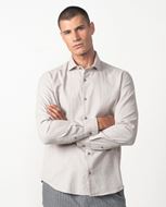 Foto de Camisa sport slim fit microestampado arena y marrón
