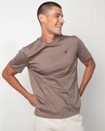 Foto de Camiseta de algodón efecto empolvado con logo Etiem – Color visón