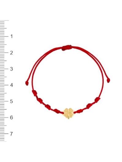 Foto de Pulsera 7 nudos Trébol satinado mini nylon en oro amarillo 18kt