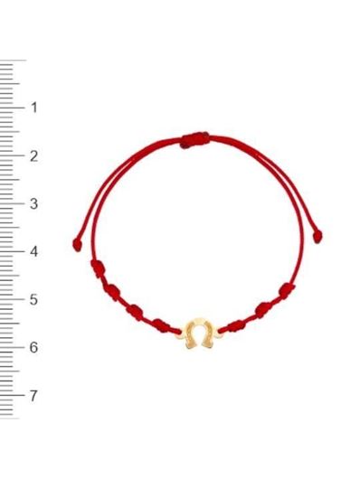 Foto de Pulsera 7 nudos Herradura mate nylon en oro amarillo 18kt
