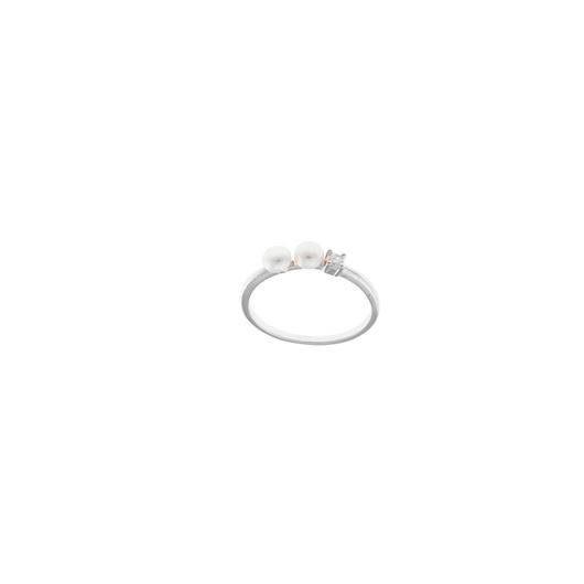 Foto de Sortija plata rodio circonita blanca brillante dos
