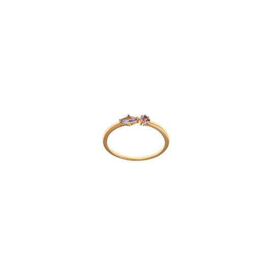 Foto de Sortija plata chapado dorado tanzanita marquesa amatista