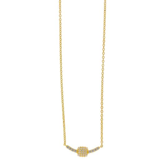 Foto de Collar plata chapado dorado barras con cuadrado