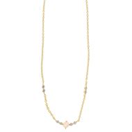 Foto de Collar plata chapado dorado redonda piedra luna