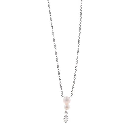 Foto de Collar plata rodio circonita blanca marquesa dos