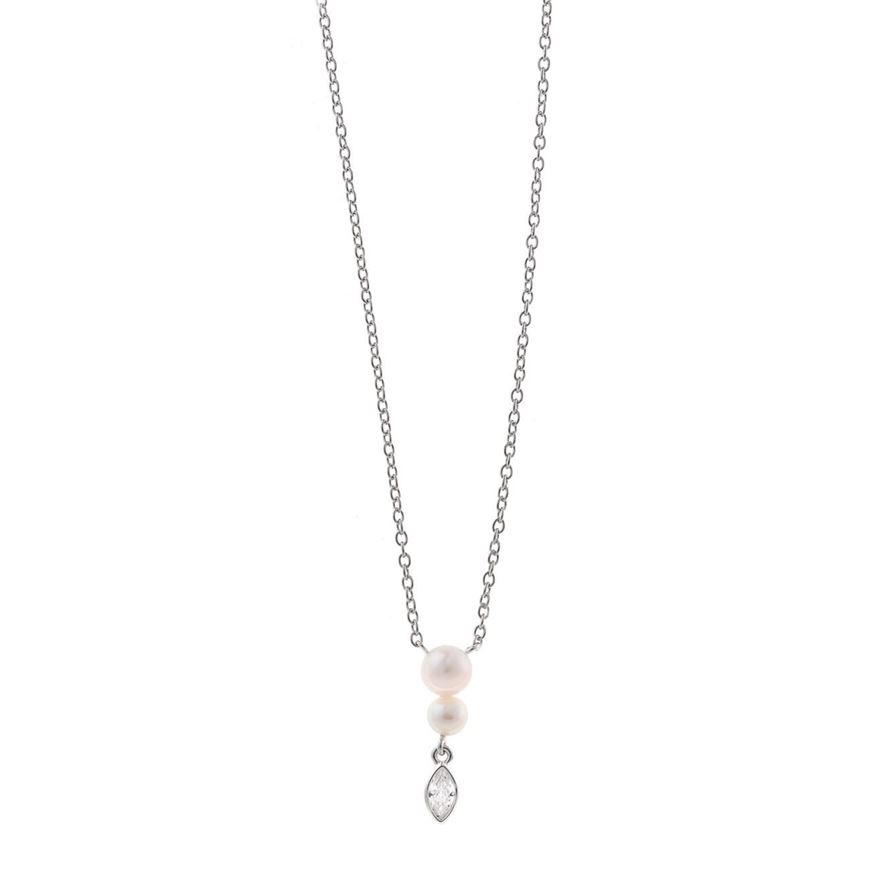 Foto de Collar plata rodio circonita blanca marquesa dos
