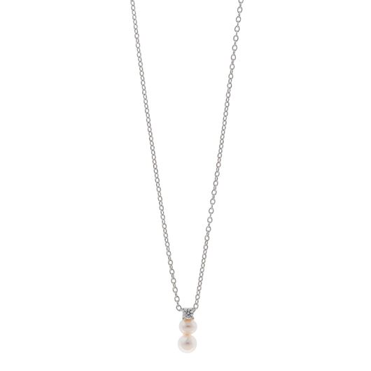 Foto de Collar plata rodio circonita blanca brillante dos
