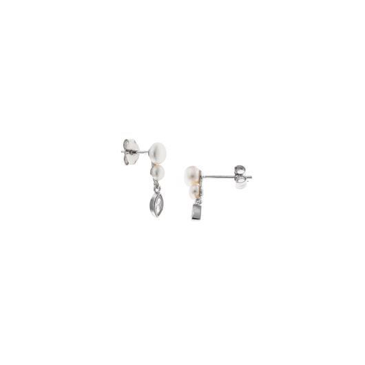 Foto de Pendientes plata rodio circonita blanca marquesa dos