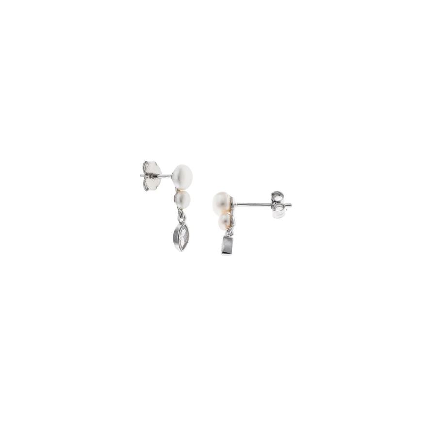 Foto de Pendientes plata rodio circonita blanca marquesa dos