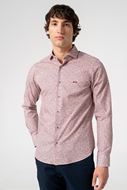 Foto de Camisa manga larga estampado mini hojas color cereza