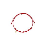 Foto de Pulsera 7 nudos Cruz mini nylon en oro amarillo 18kt