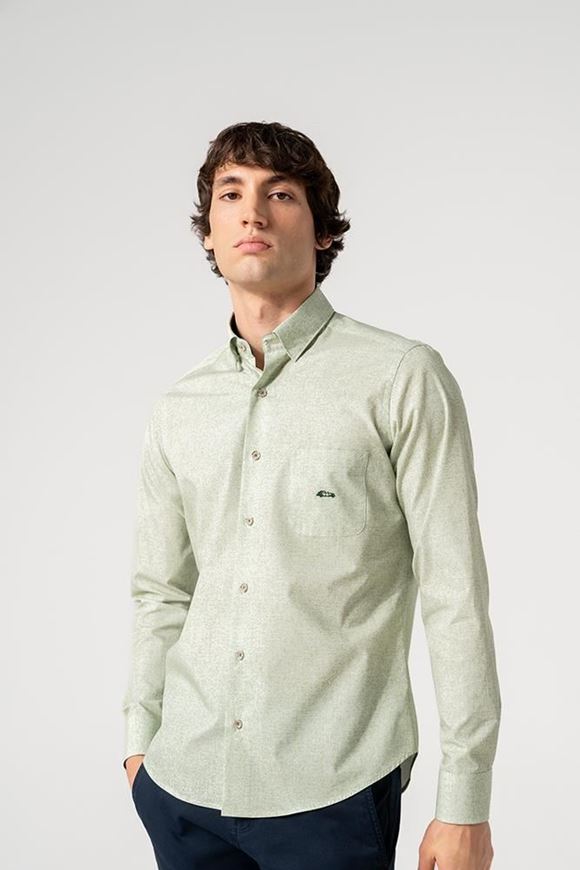 Foto de Camisa manga larga estampado textura verde Darío Beltrán Regular Fit