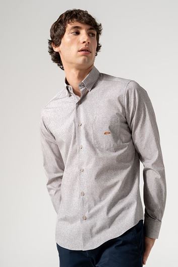 Foto de Camisa manga larga estampado textura color tabaco Darío Beltrán