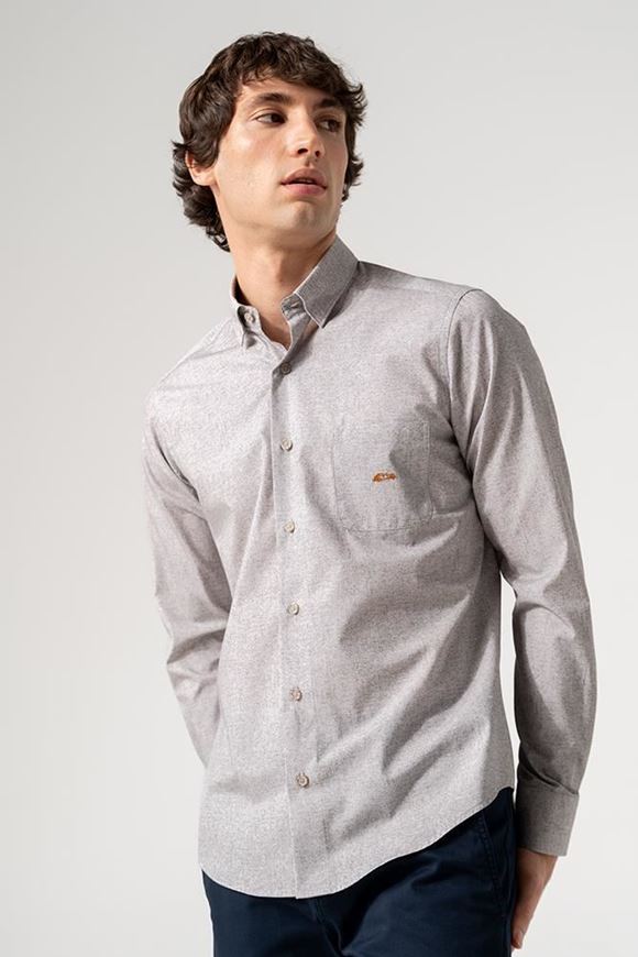 Foto de Camisa manga larga estampado textura color tabaco Darío Beltrán