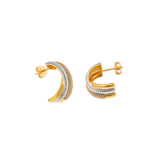 Foto de Pendientes plata chapado dorado y rodio medio