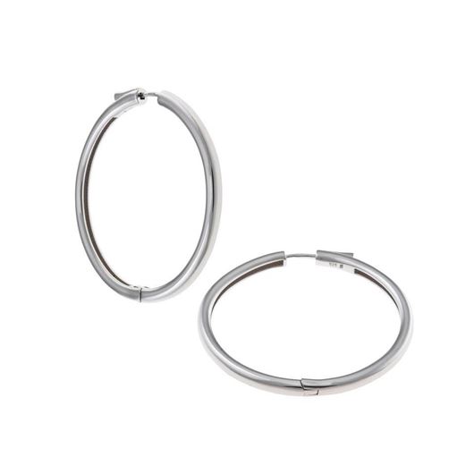 Foto de Pendientes plata rodio aro tubo redondo