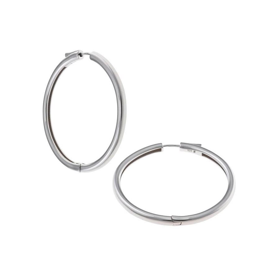 Foto de Pendientes plata rodio aro tubo redondo