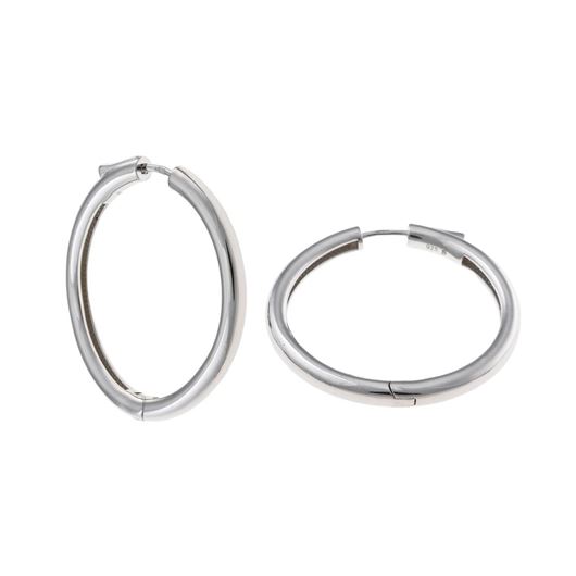 Mostrar los datos de Pendientes plata rodio aro tubo redondo Foto de Pendientes plata rodio aro tubo redondo