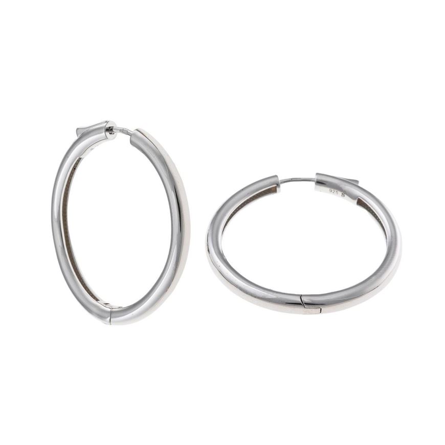 Foto de Pendientes plata rodio aro tubo redondo