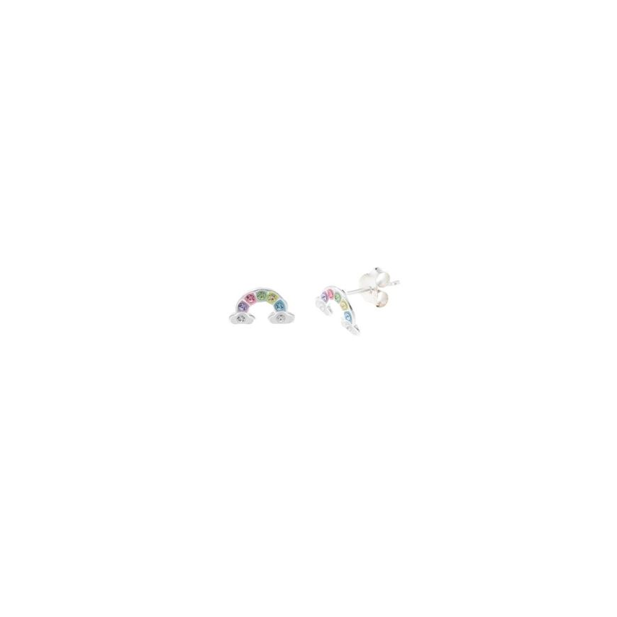 Foto de Pendientes plata rodio arcoiris circonitas multicolor lilabrillantes