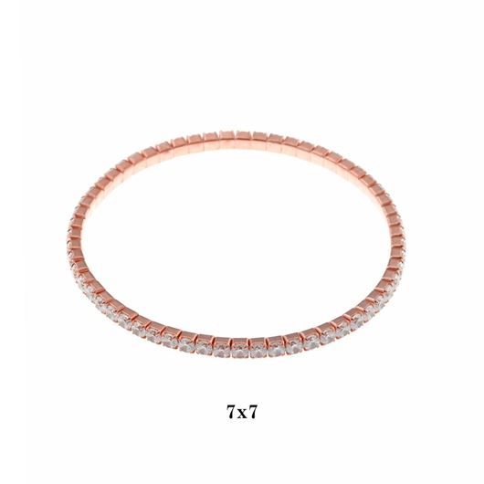 Foto de Pulsera plata chapado rosa circonitas blancas brillantes