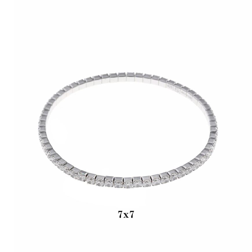Foto de Pulsera plata rodio circonitas blancas brillantes blancas