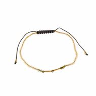 Foto de Pulsera plata chapado dorado calcedonia bolitas facetadas