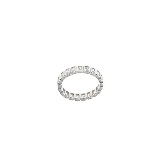 Foto de Sortija plata rodio circonitas blancas rectangular