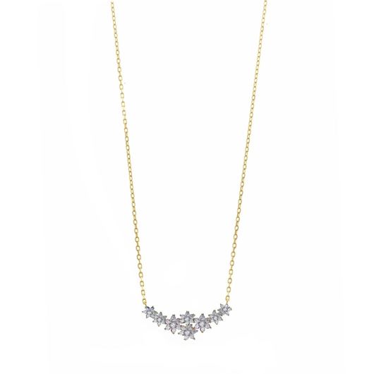 Foto de Collar plata chapado dorado copos de nieve