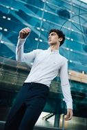 Foto de Camisa blanca piqué tejido Fly slim fit