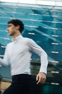 Foto de Camisa blanca piqué tejido Fly slim fit