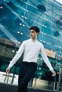 Foto de Camisa blanca piqué tejido Fly slim fit