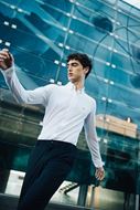 Foto de Camisa blanca piqué tejido Fly slim fit