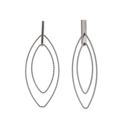 Foto de Pendientes plata rodio dos elipses diamantados