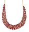 Foto de Gargantilla Silken Code plata chapado dorado cascada circonitas rojas