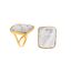 Foto de Anillo plata chapado dorado perla rectangular barroca