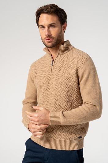 Picture of Jersey de punto trenzado marrón medio