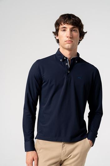 Foto de Polo manga larga extra-elástico azul marino