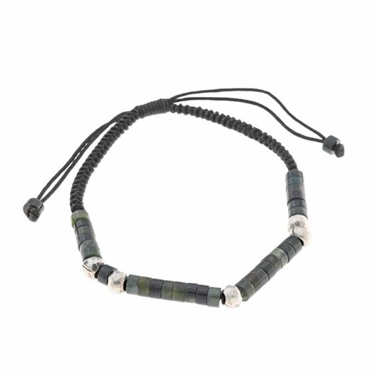 Foto de Pulsera plata rodio bolitas en rodio discos